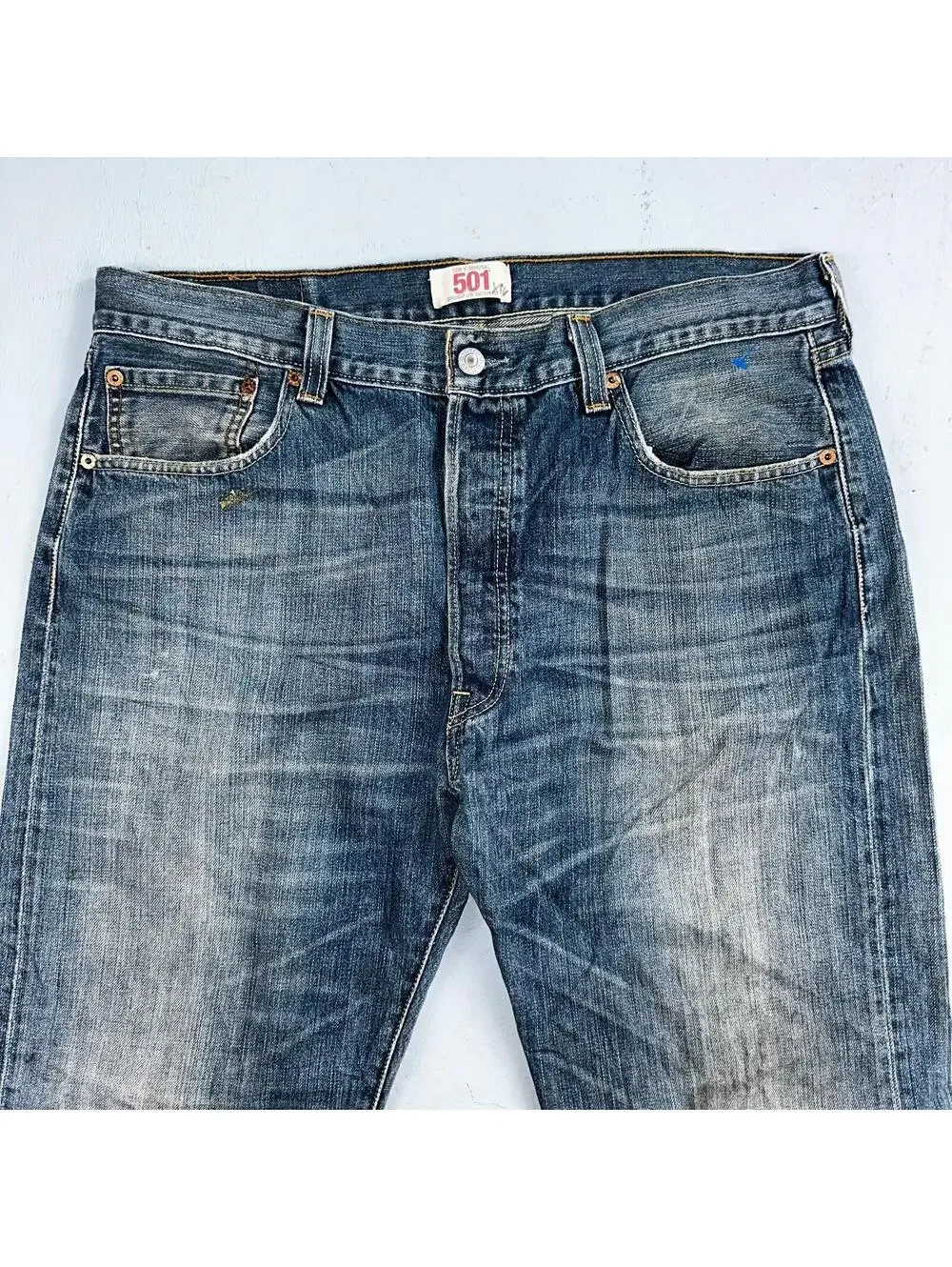 Levis 501 Vintage Y2K XX Straight Leg Jeans Blue Med Wash 36x30 Act 35x29